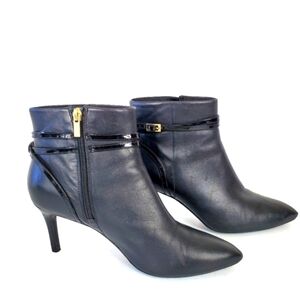 Rockport Trutech Leather Ankle Boot Size 9 Black Total Motion Heeled Bootie Chic